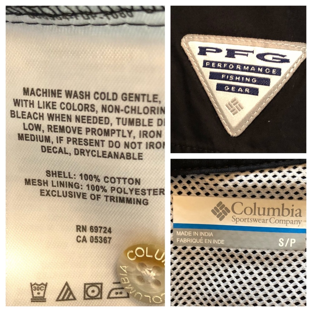 Men’s Columbia PFG Black ALABAMA Angler Shirt NWOT - Picture 6 of 8